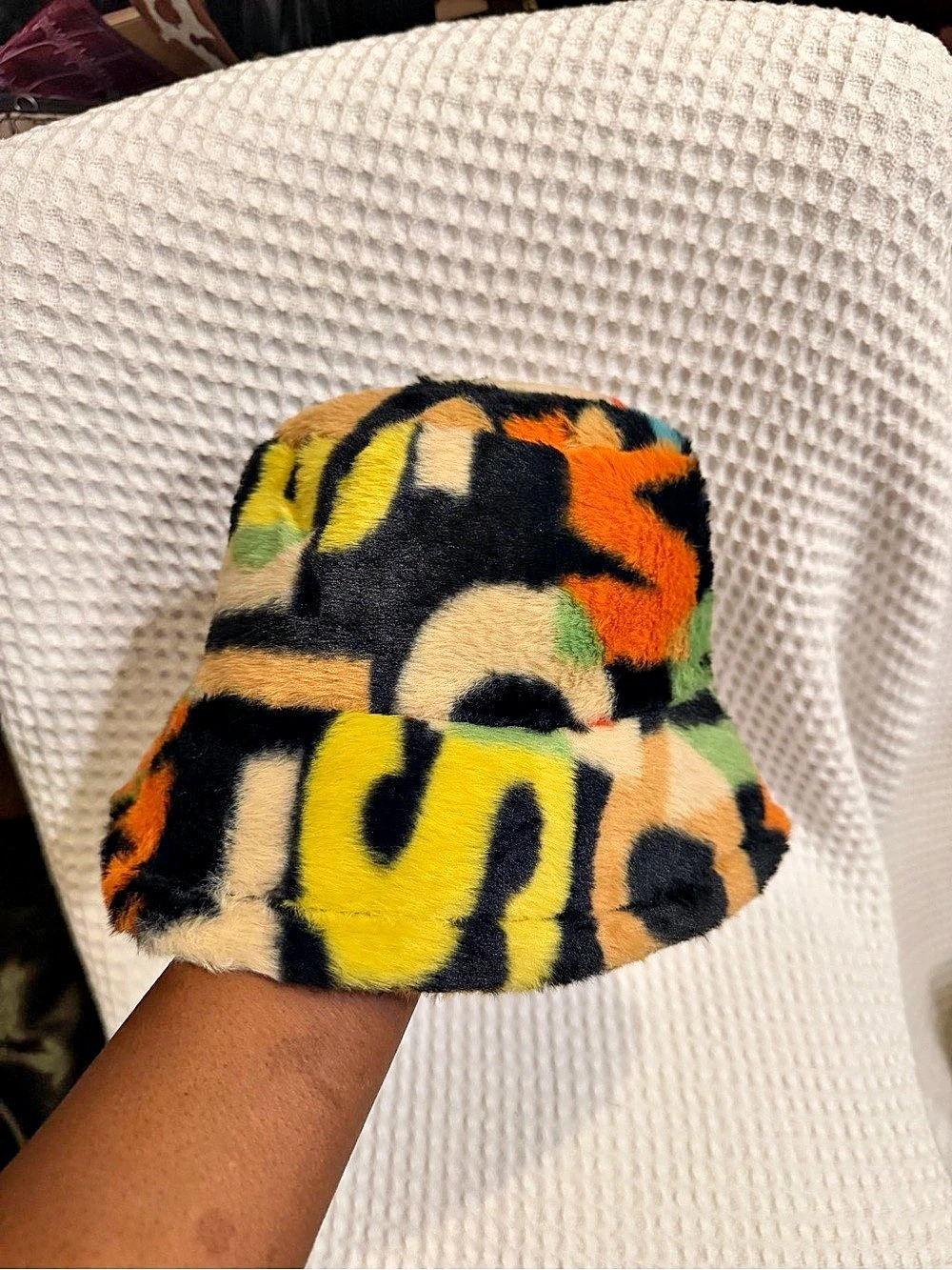 Multicolor & Black Abstract Bucket Hat
